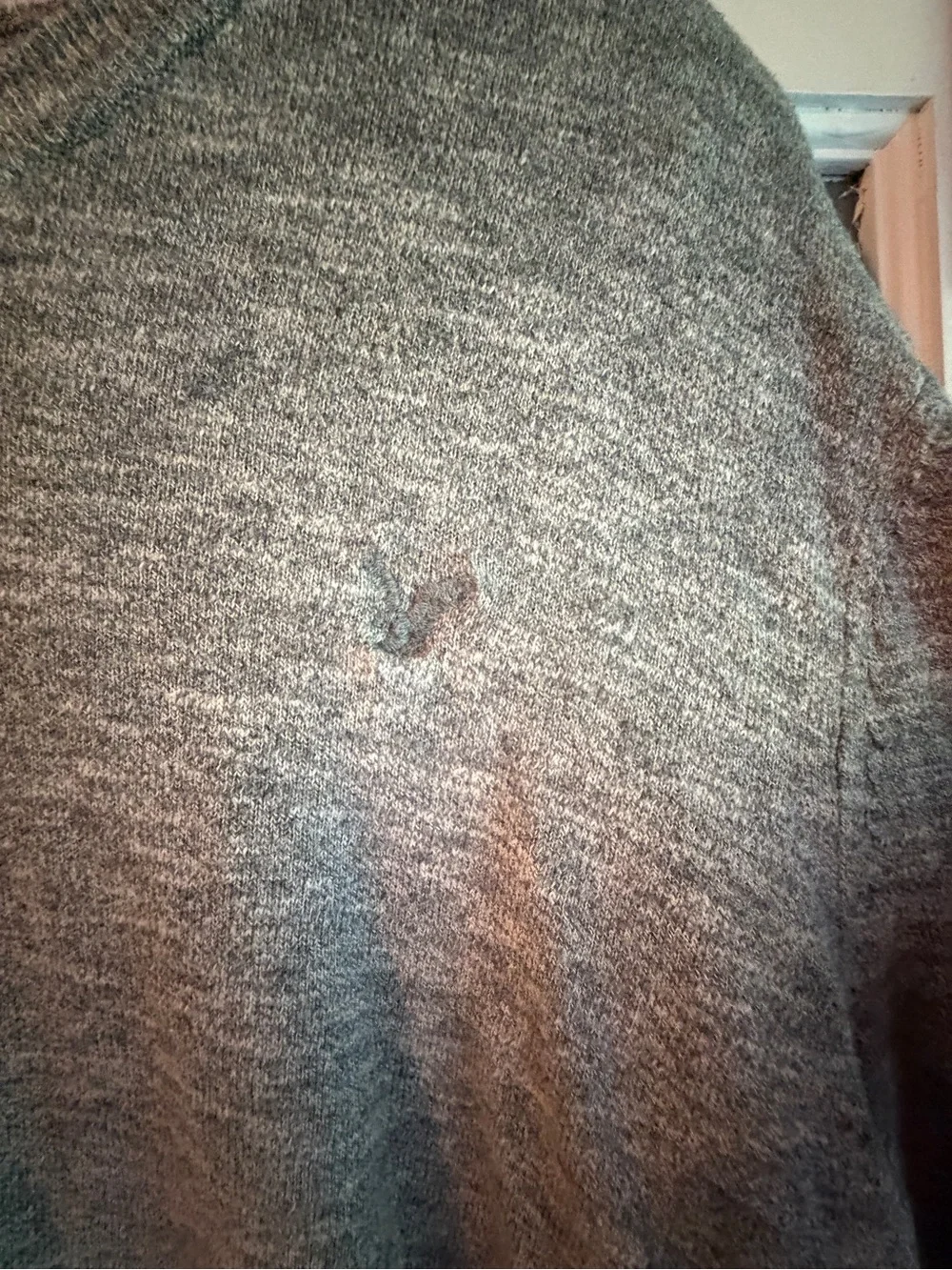 American Eagle Outfitters Men's Heather Gray V-Neck Sweater